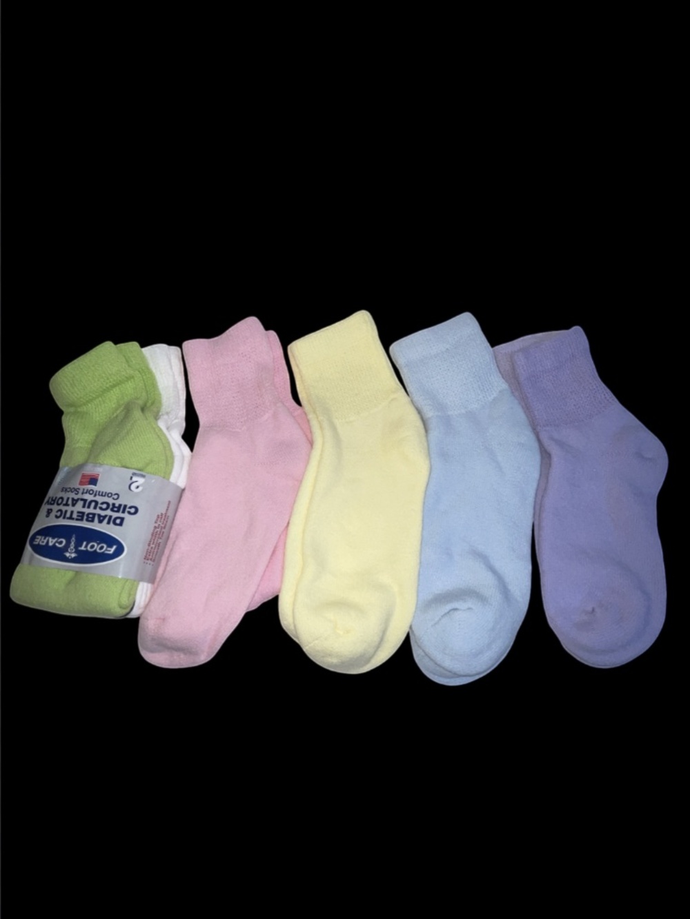 Foot Care Diabetic & Circulatory Comfort Socks Womens 9-11 6 Pair Lot Pink White